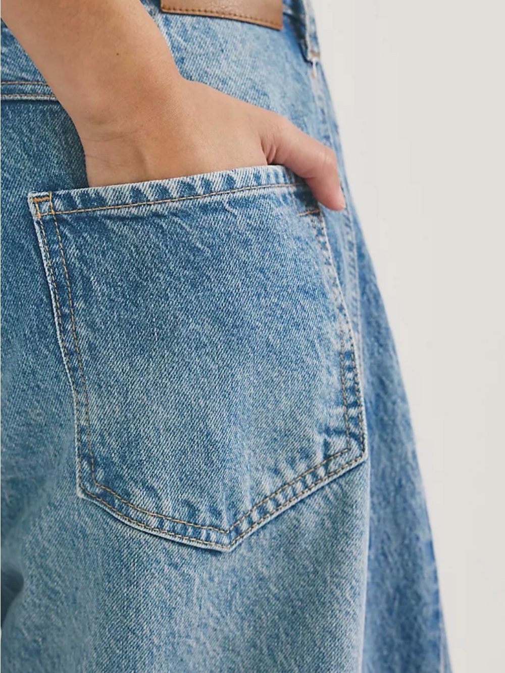 Free People Light Blue Wide-Leg Denim Jeans - Picture 3 of 4